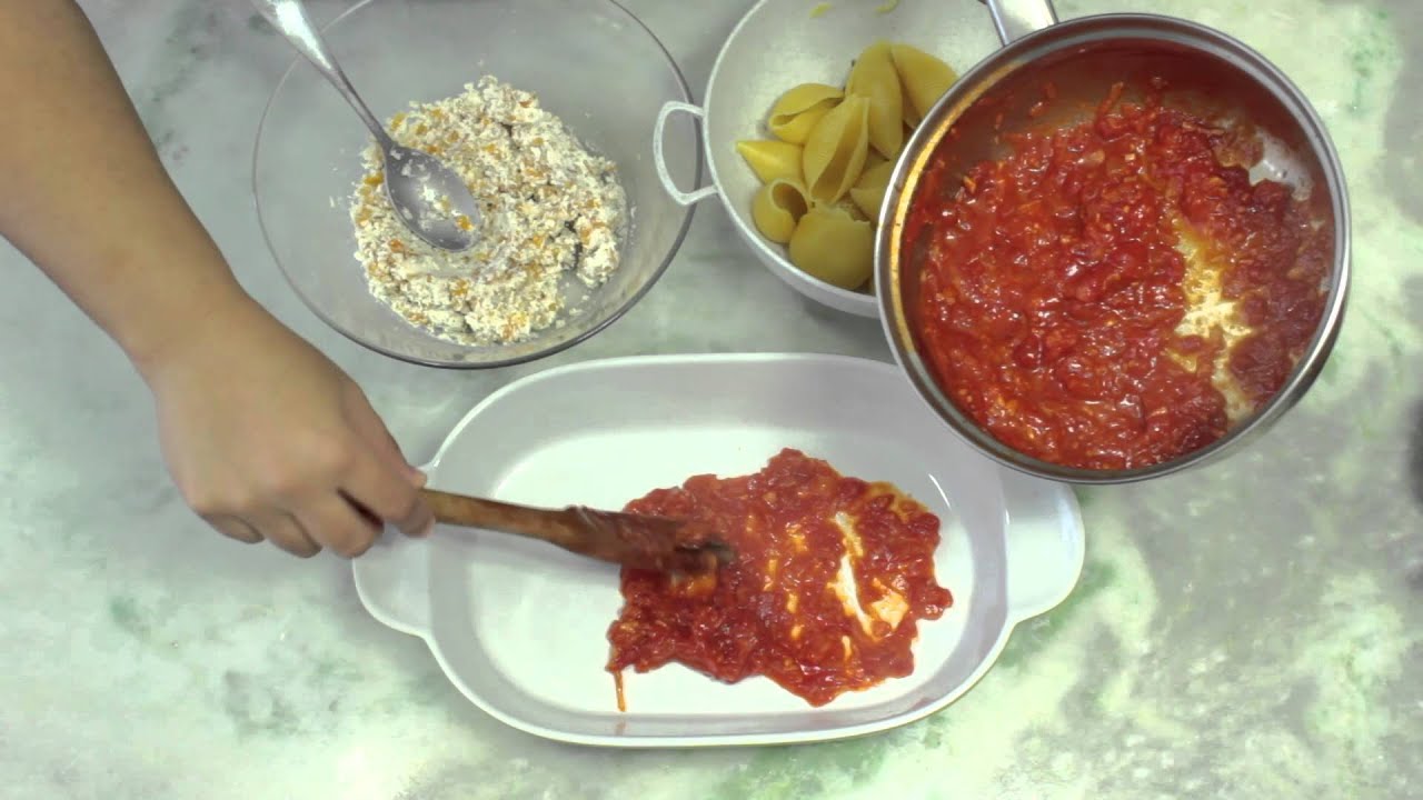 Conchiglione de ricota, nozes e damascos