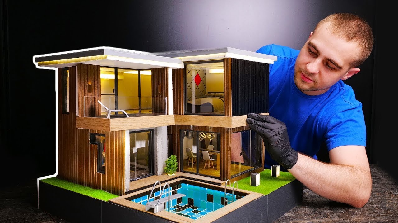 CASA EN MINIATURA DE BRICOLAJE A PARTIR DE LADRILLOS PEQUEÑOS Y CEMENTO POR IDEAS EN 5 MINUTOS