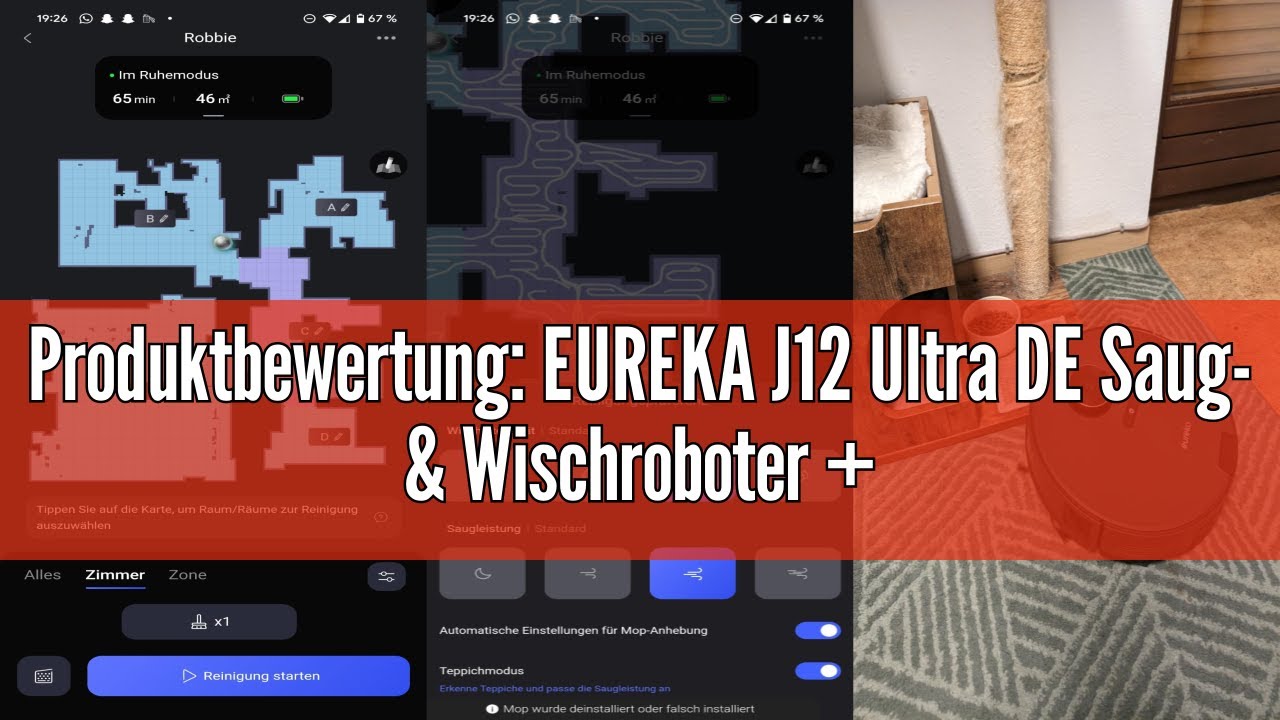 Produktbewertung: EUREKA J12 Ultra DE Saug- & Wischroboter + All-in-One Station (KI-3D-Hinderniserke