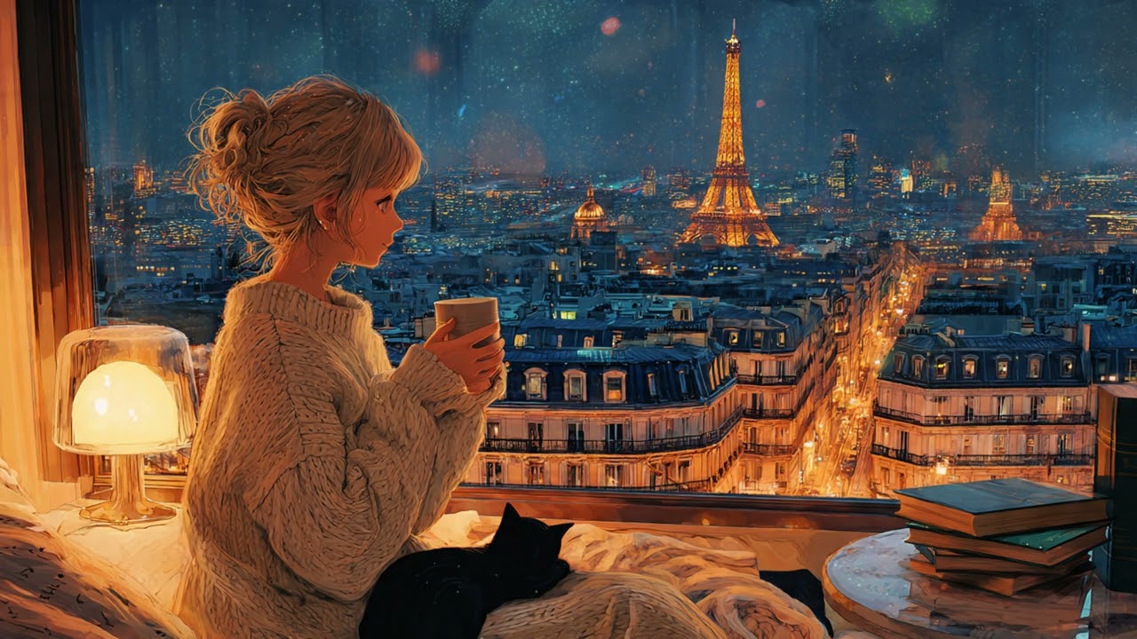 Letters to Paris | Romantic Lo-Fi Jazz by the Window | Cozy Paris Night Music for Study & Relaxing