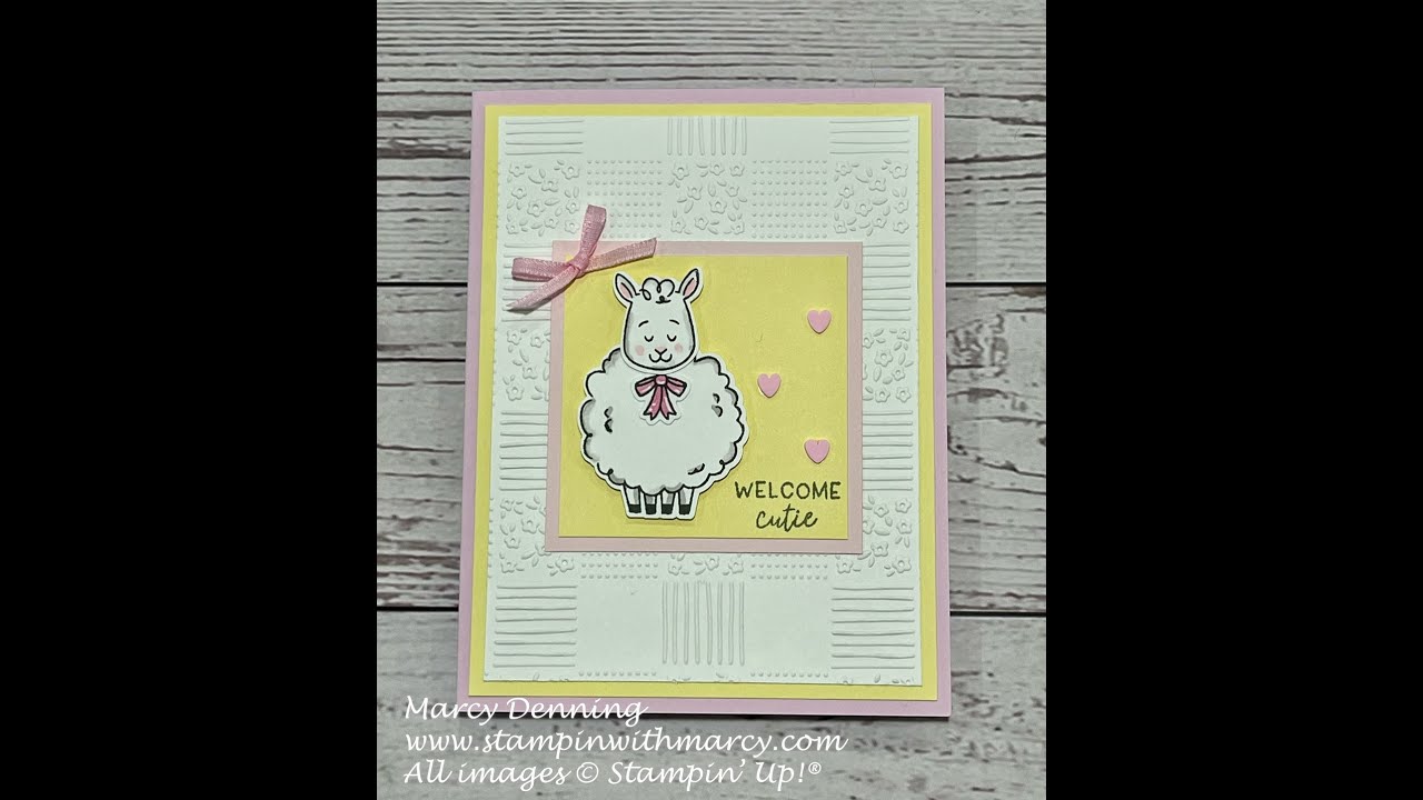 Милая открытка для малыша, созданная с использованием набора Woolly Friends.