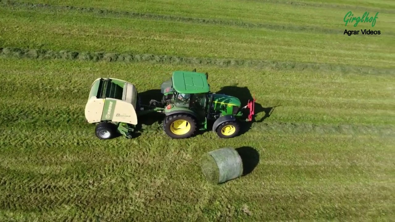 FarmVlog#17 Silieren 2023 - Drohnen Video - John Deere 5085M, Case IH CS 58 und Krone Bellima F130
