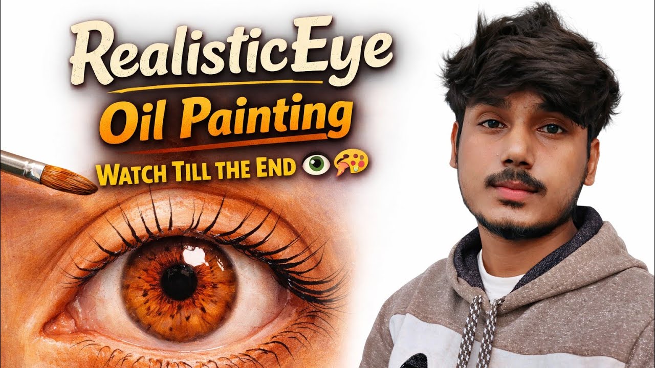 Realistic Eye Oil Painting | Watch Till the End 👁️🎨 #eyedrawing #oilpainting #painting #fyp 