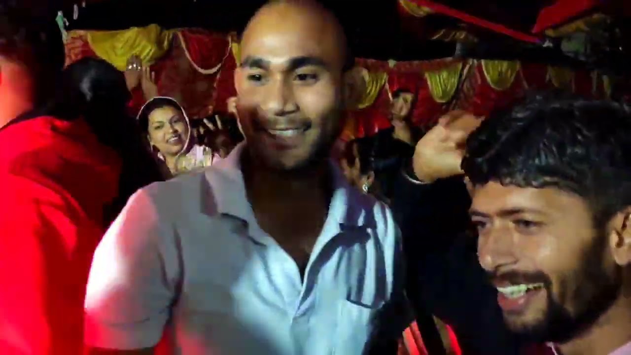 dj dance हिमाचली ग्रामीण शादी  pooja weddings #dj #night village marriage