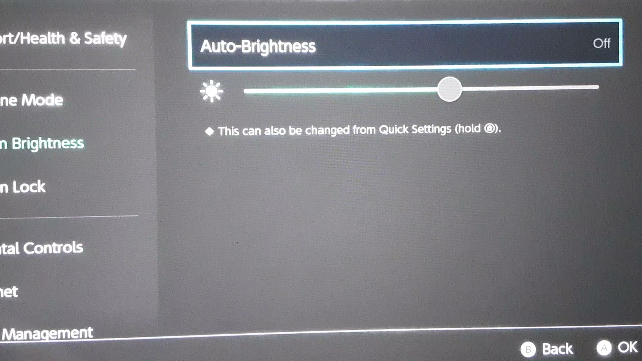 how to turn on auto brightness on your regular nitendo switch.will not work on nitendo switch lite.