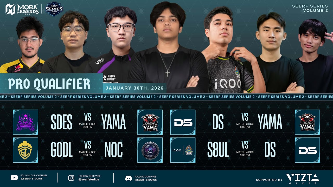 SEERF SERIES VOL. 2|| MOBA LEGENDS 5v5 || PRO QUALIFERS || DAY 2|| FT @GodLikeEsportss @S8ULGG
