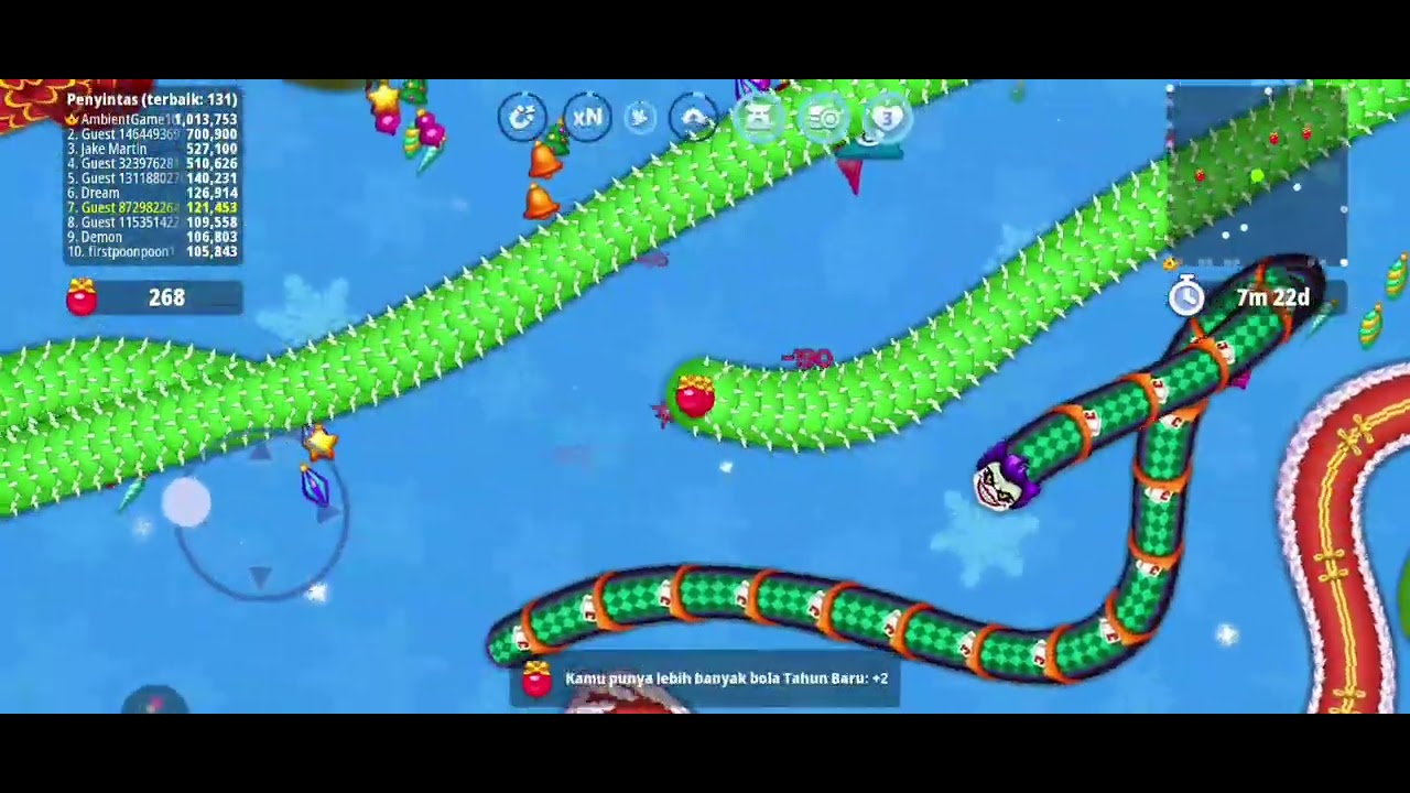 “Gameplay Panjang Worm Hunt 🐛 Cacing Hijau Berduri Kuasai Arena!”