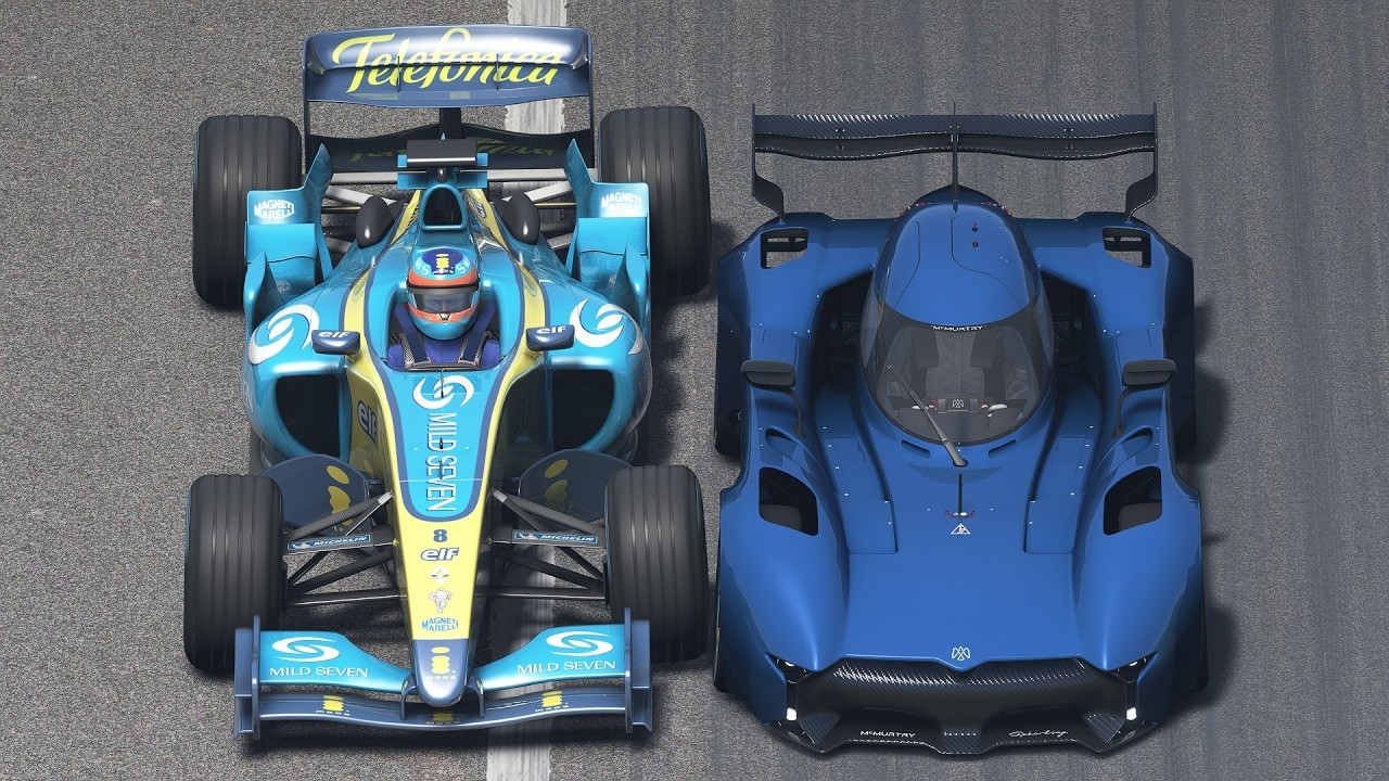 Renault R24 F1 vs McMurtry Sp&eacute;irling PURE VP1 at Monza