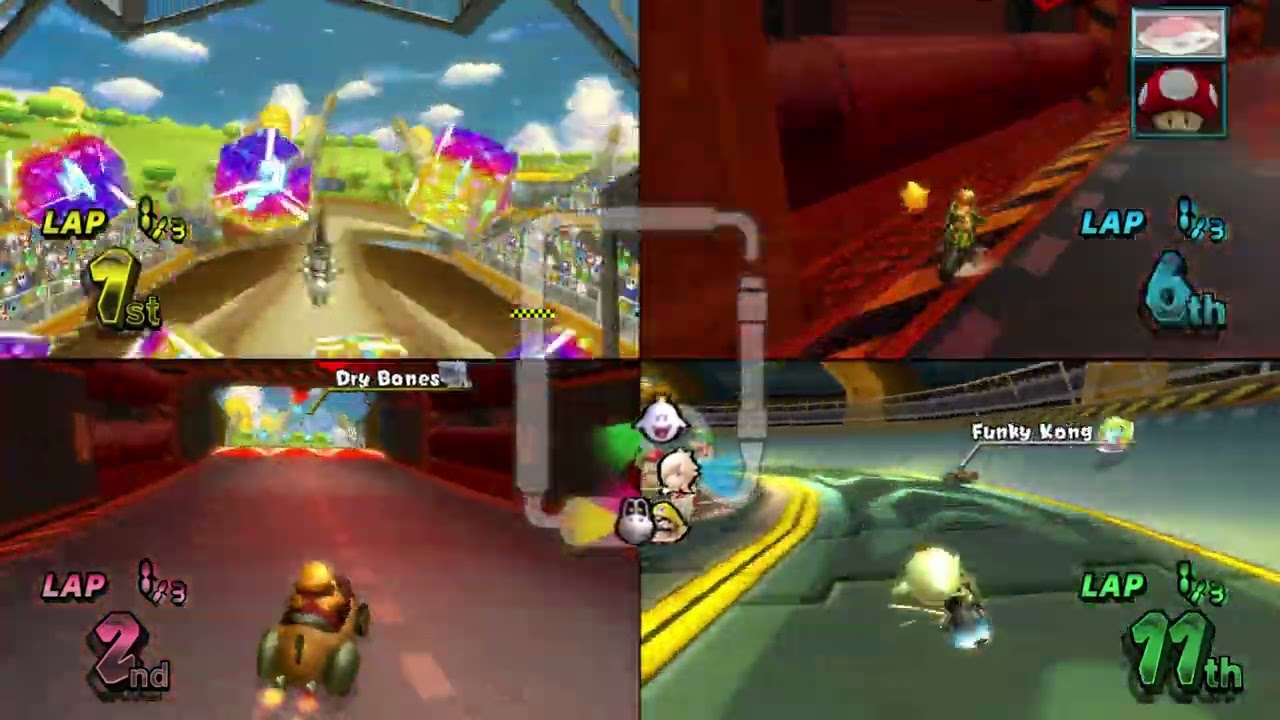 Mario Kart Wii ✦ 4 Players #413 (3 Tracks) 150cc
