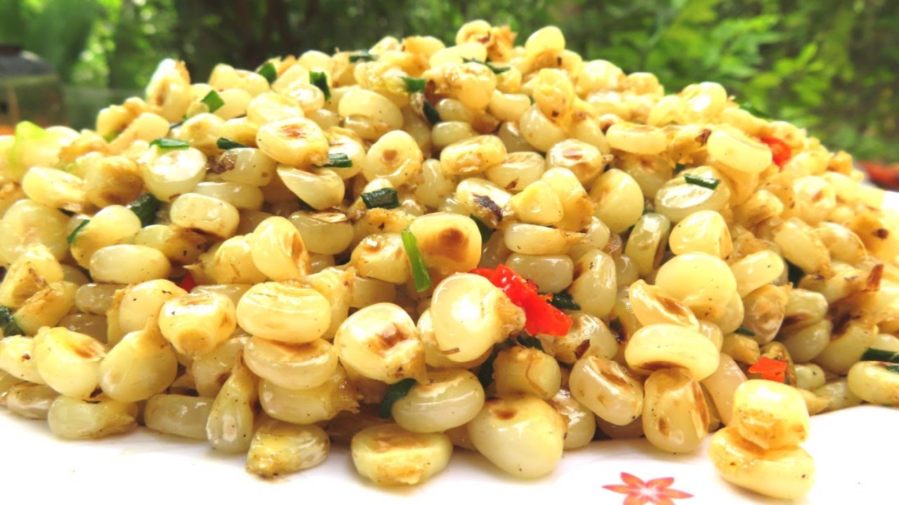 Yummy Cooking Fried white Corn Recipe / Deo Countryside Cooking and ASMR