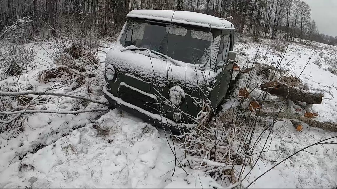 Recovering a stuck UAZ 452D (Golovastik)