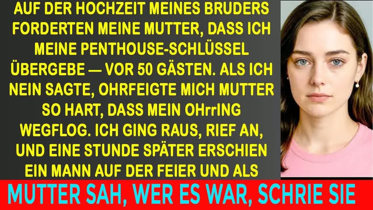 „Mutter verlangte mein Penthouse — bei der Hochzeit meines Bruders schlug sie mich, ich wählte R