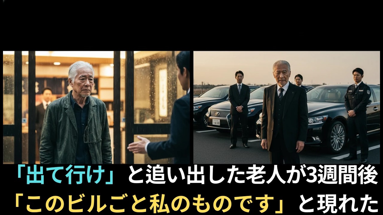 「出て行け」と追い出した老人が翌週、黒塗りの車で現れた→「このビルごと私のものです」【号泣】