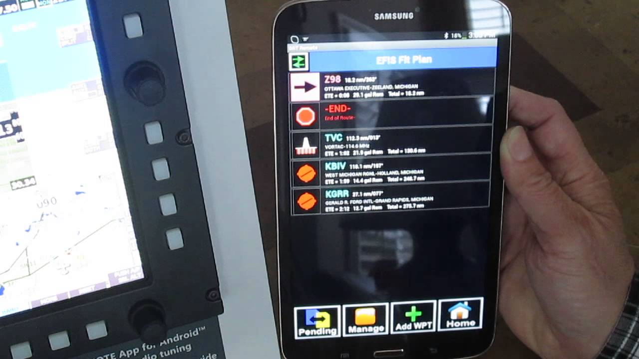 GRT Remote App for Android: Entering Flight Plans