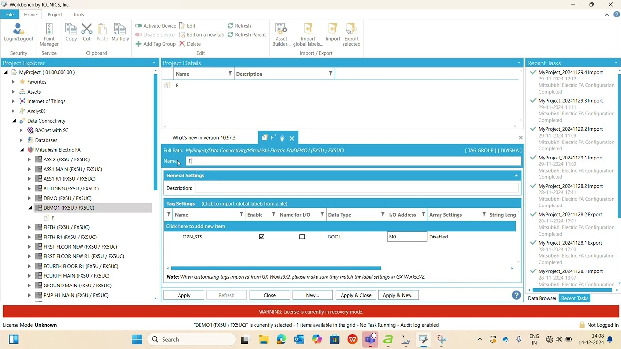 #vlog16 # Mitsubishi iconic graphworx64 scad # how to create tag in scada