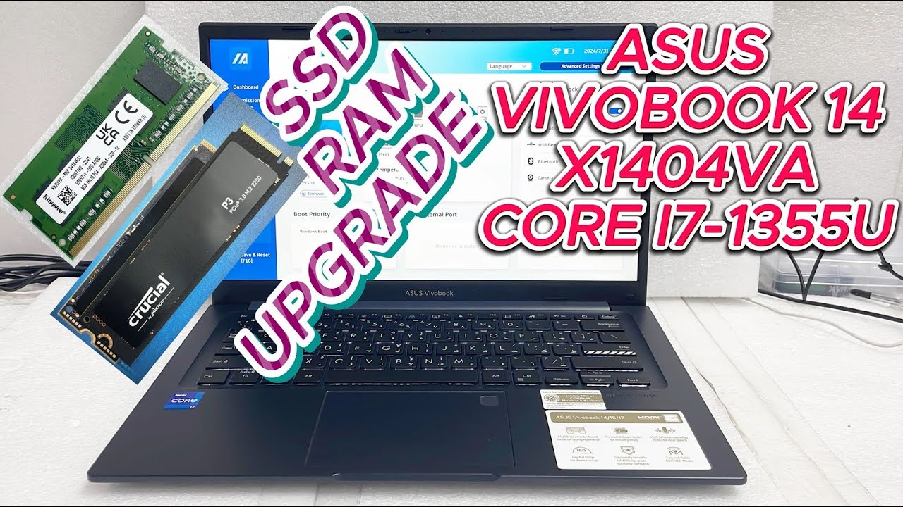 ASUS Vivobook 14 X1404VA i7-1355U RAM SSD Upgrade | X1404VA-EB214W | ASUS Vivobook 14 X1404VA