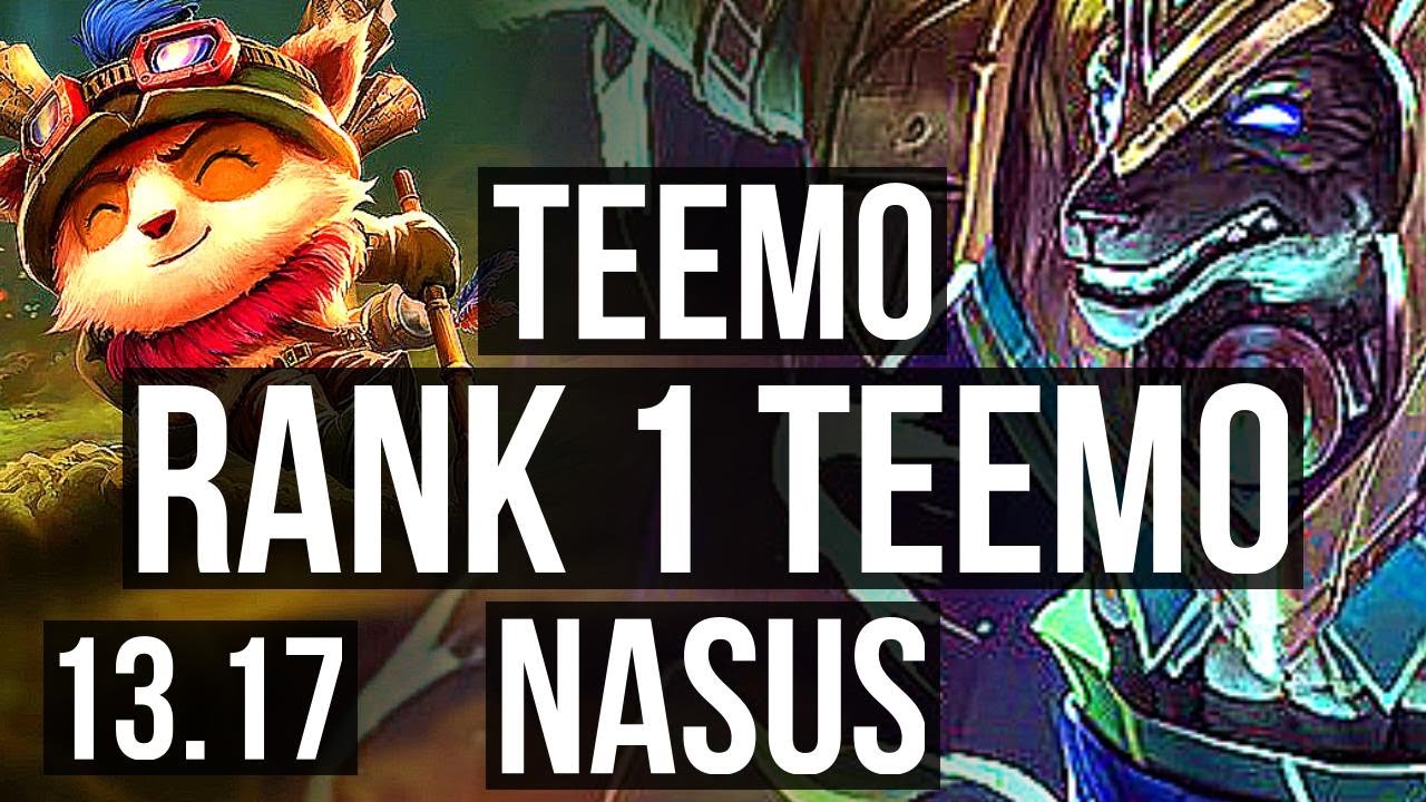TEEMO vs NASUS (TOP) | Rank 1 Teemo, 8/0/5, 2.9M mastery, 1500+ games | NA Challenger | 13.17