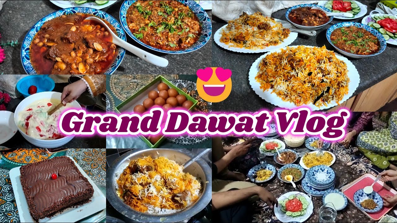 Zabardast Grand Dawat Vlog 😍😋 Behtreen Dawat Menu | Degi Biryani | Shahi Korma | Bheja Fry | Cake