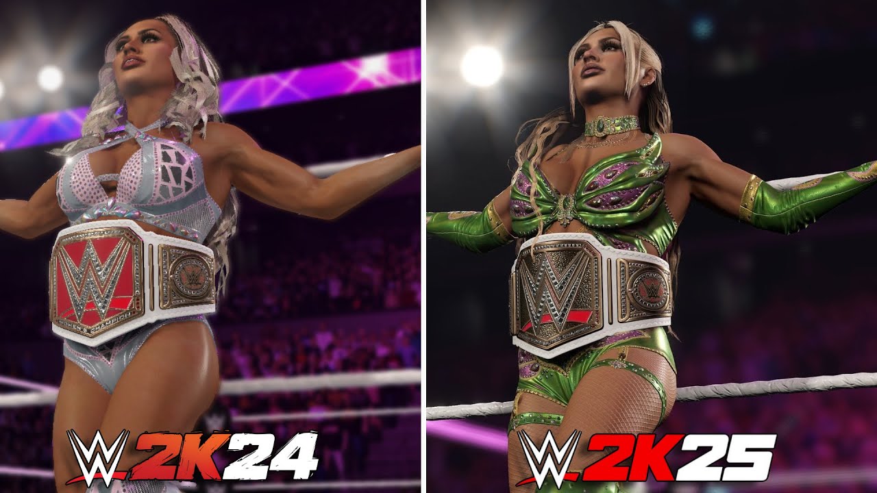 ALL Female Entrances:  WWE 2K24 vs WWE 2K25