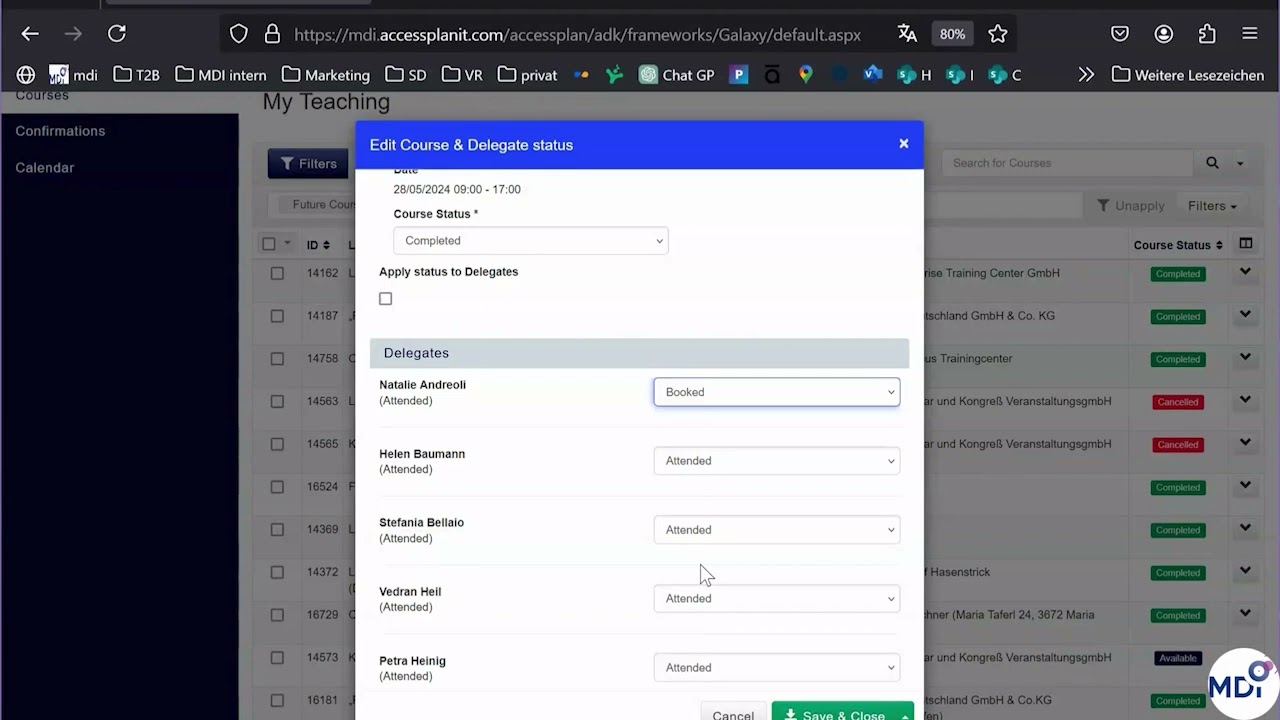 Trainerportal MDI