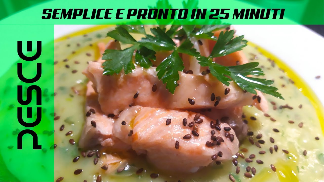 Salmone fresco su crema di patate.