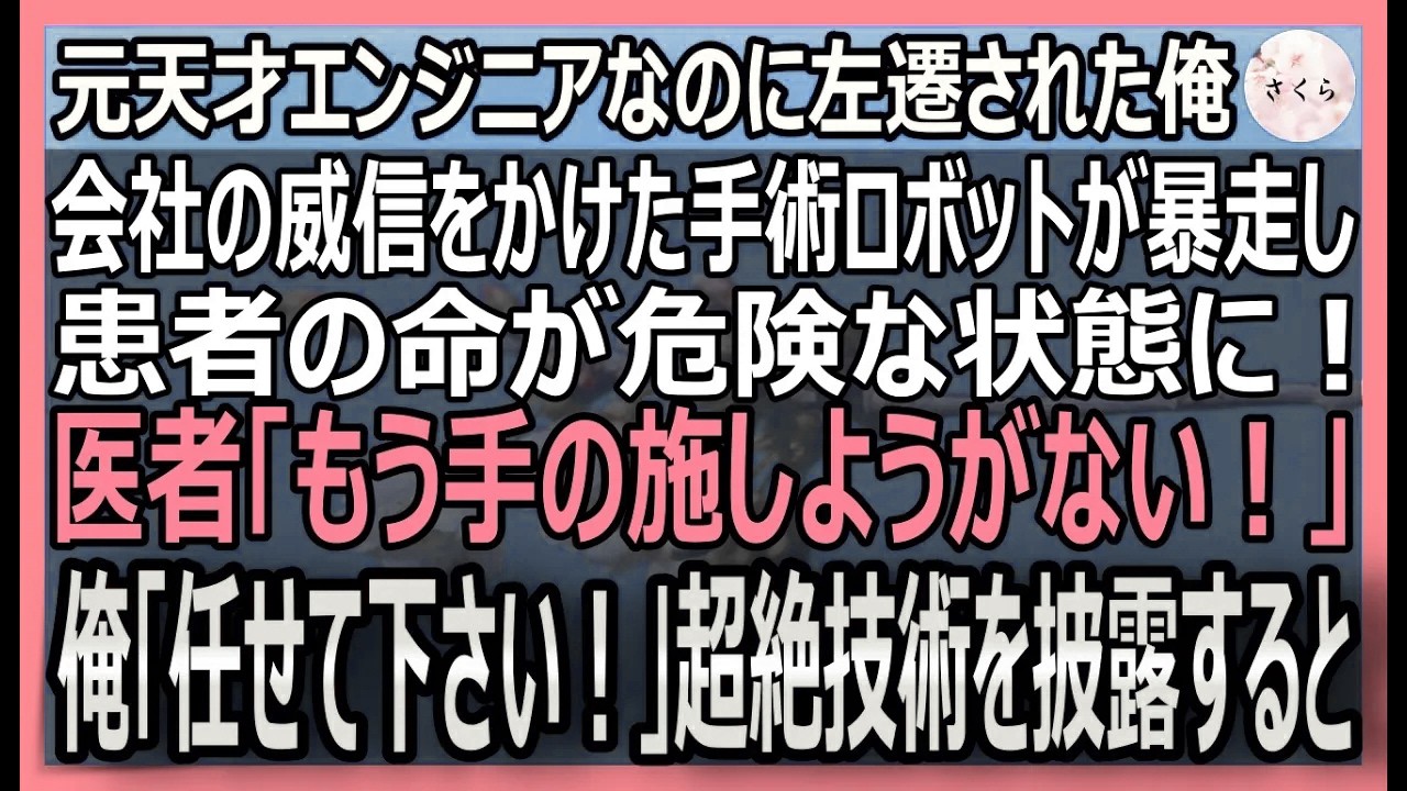 【感動する話】兄の陰謀で左遷された元天才エンジニアの俺。最新手術ロボットが暴走し、トラウマ持ちの美人営業が絶体絶命のピンチに！『秘密のコード』で救った結果【いい話・スカッと・スカッとする話・朗読】