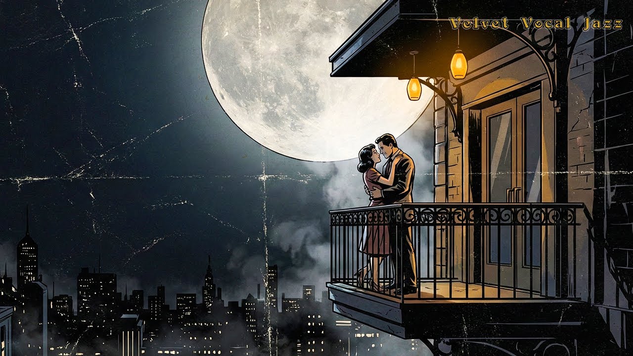 The Moon Leans Close | 🌃 Romantic Balcony Jazz & City Lights | Velvet Vocal Jazz