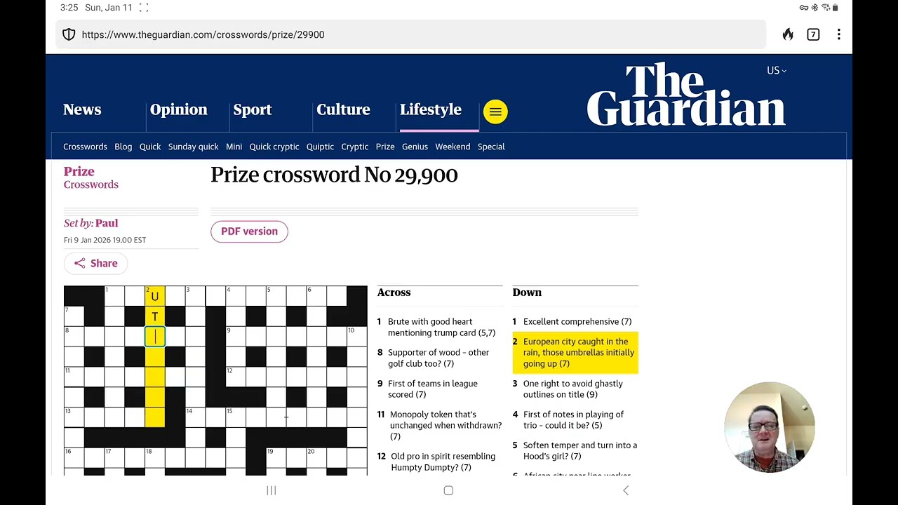 Кроссворд, удостоенный премии Guardian (№ 29900)