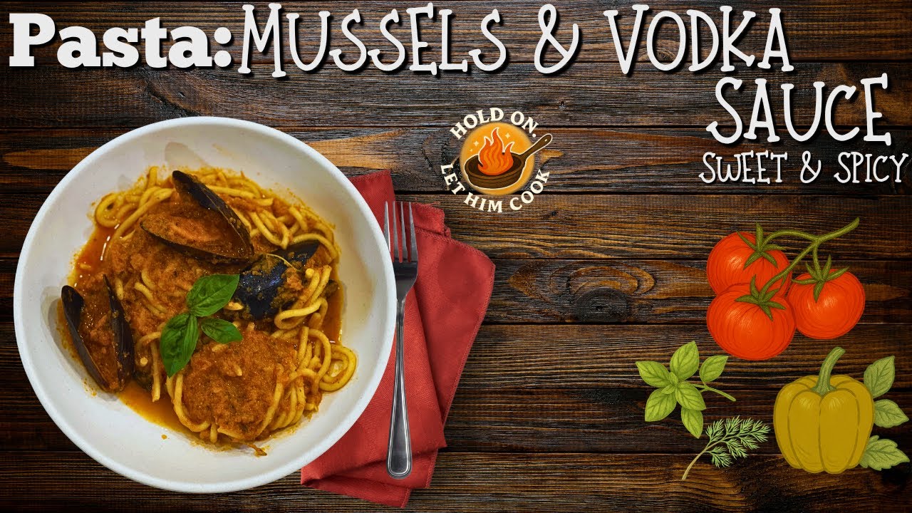 Spaghetti with Mussels in Sweet & Spicy Tomato Vodka Sauce | Feed Your Soul Cooking