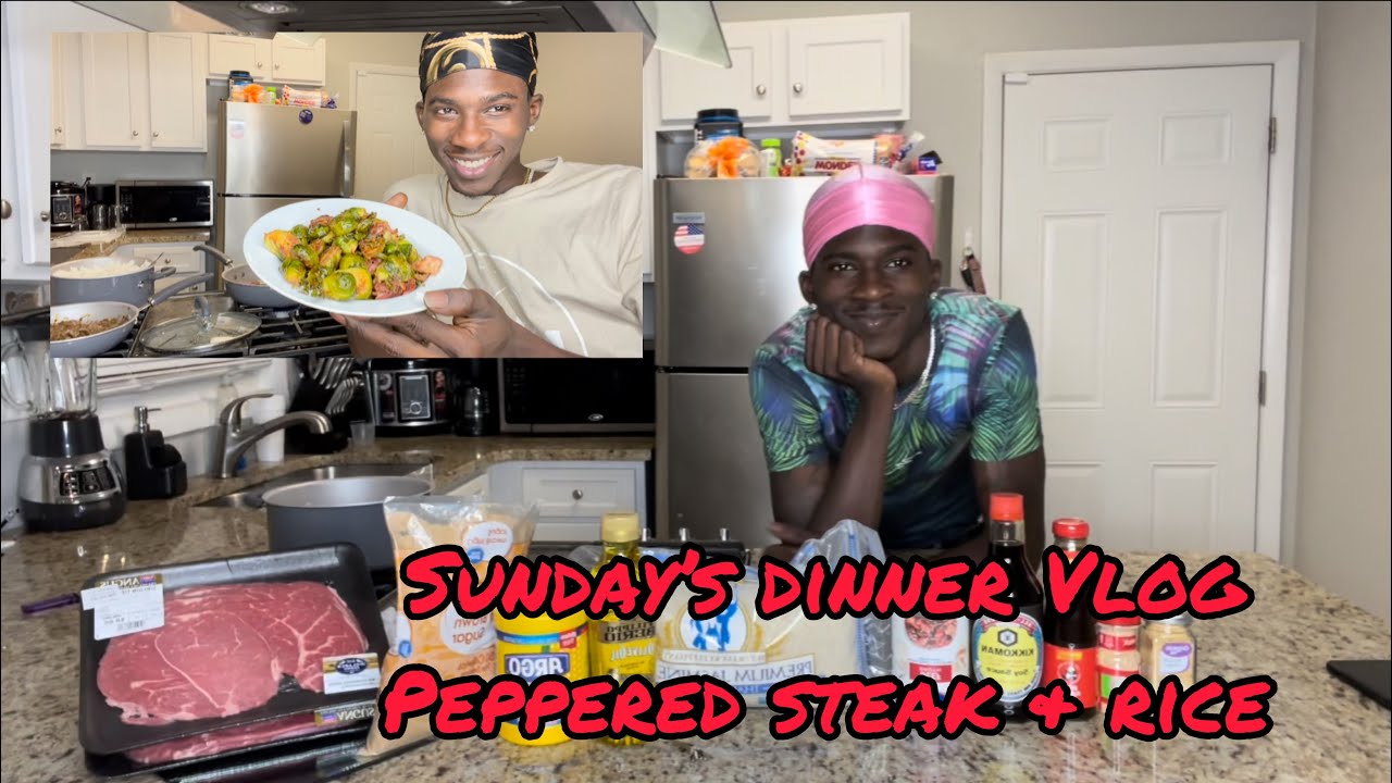 Sundays Dinner Vlog | Peppered steak & Rice W/ Brussel Sprouts