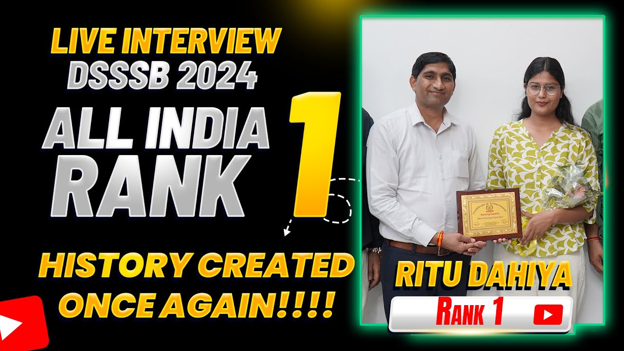 LIVE Podcast with DSSSB Rank 1 &ndash; Ritu Dahiya | Nursing Experts