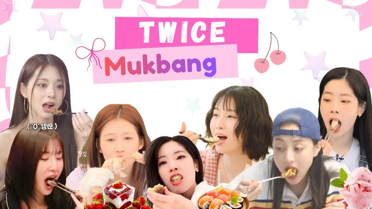 TWICE Mukbang & Eating Food #twice #once #jyp #jihyo #nayeon #mukbang #asmr #food #eating #fyp #2025