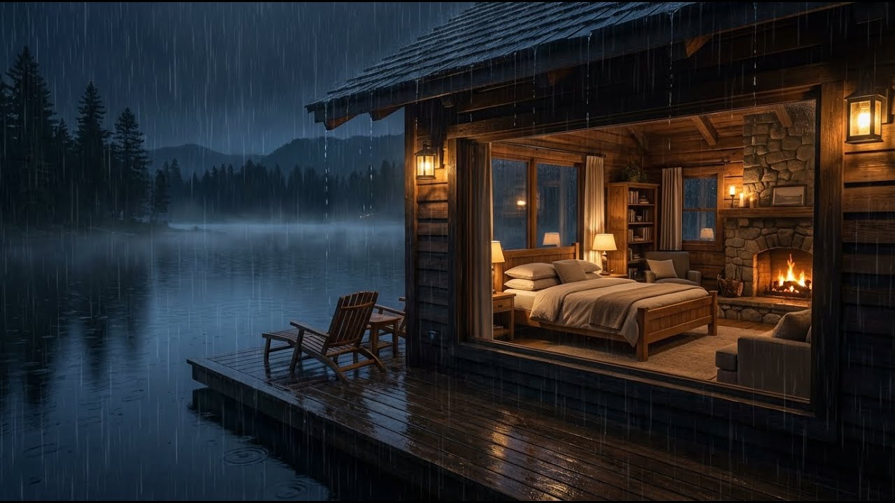 Ultimate 12H Rainstorm & Warm Fireplace for Deep Sleep (No Ads)