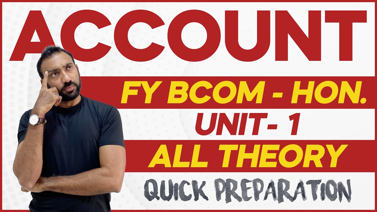 FYBcom Account Unit 1 [Part 1] Super Revision | MSU Internal & External Exam #msubcom #fybcom