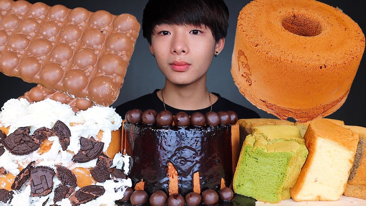 ASMR CHOCOLATE OREO CHIFFON CAKE 🎂 (Eating Sound) | MAR ASMR