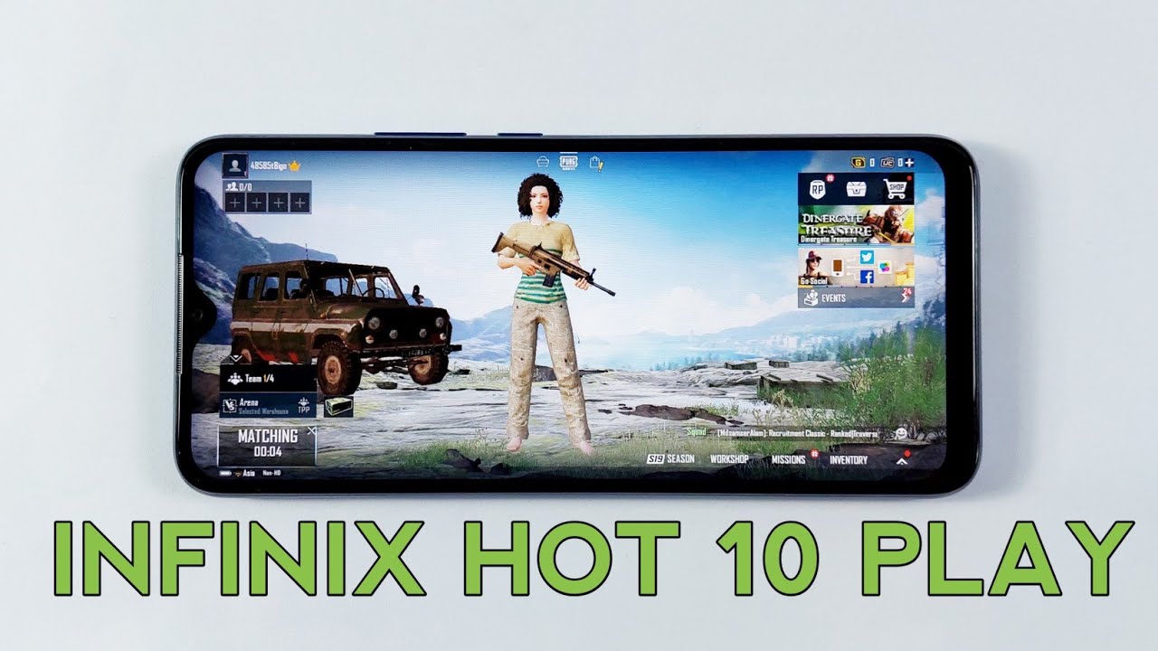 Infinix Hot 10 Play Test Game PUBG Mobile | Ram 4GB