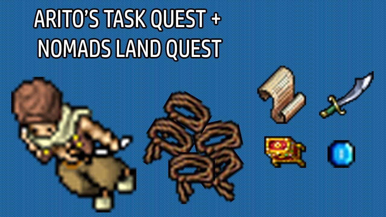 [TIBIA] Arito's Task + Nomads Land (Local para farmar rope belts) - All voc lvl 20+