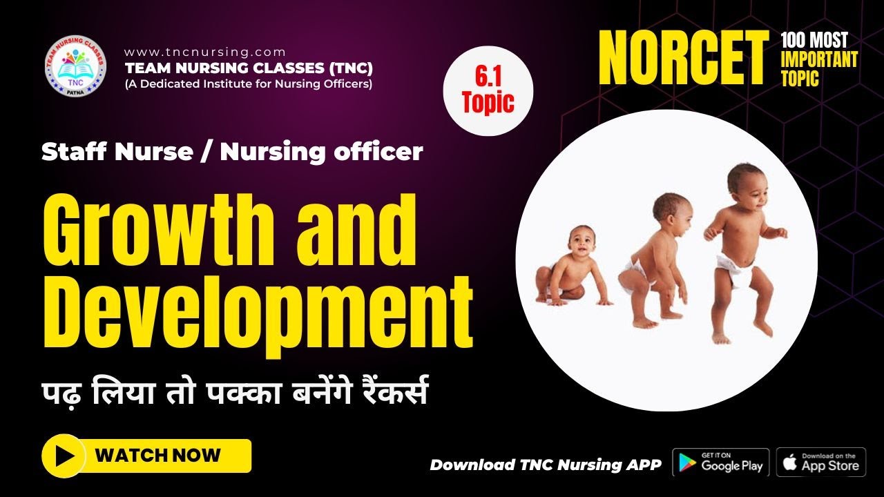 100 Important Topic || #6.1 Growth and development  ||  NORCET | ESIC | RRB | DSSSB | 