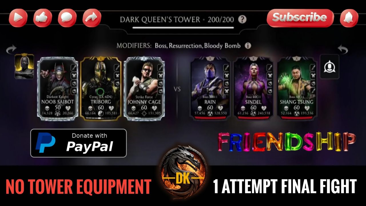 Fatal Dark Queen's Tower 200 & Reward 🎮 Mortal Kombat Mobile/MK Mobile 