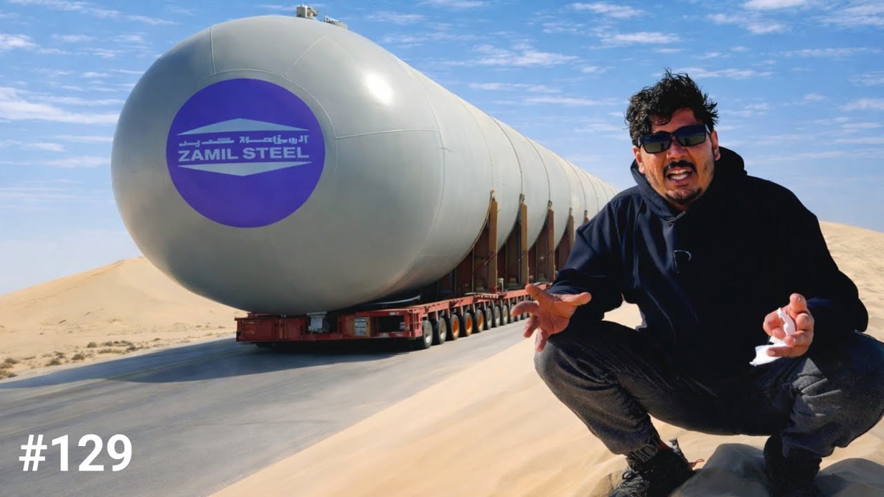 300KM Saudi Arabia Desert Journey Snow Cold Morning Giant Sand Mountain & World Biggest Heavy Truck