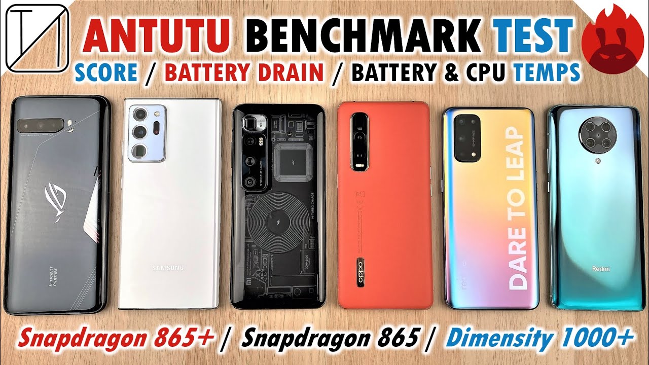 Note 20 Ultra / Mi 10 Ultra / ROG 3 / Find X2 Pro / X7 Pro / K30 Ultra - AnTuTu Benchmark Comparison