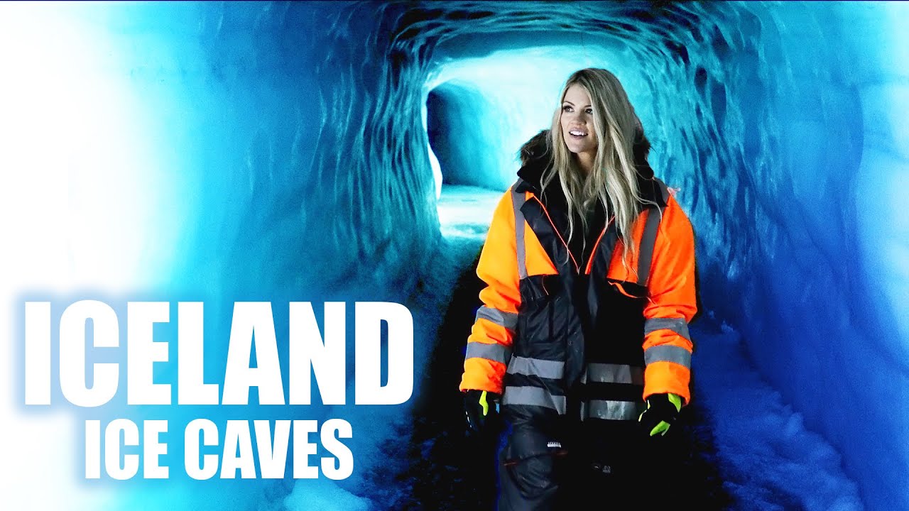 INCREDIBLE ICE CAVE in Iceland & We Travelled by Snowmobile on The Glacier (In the Summer)