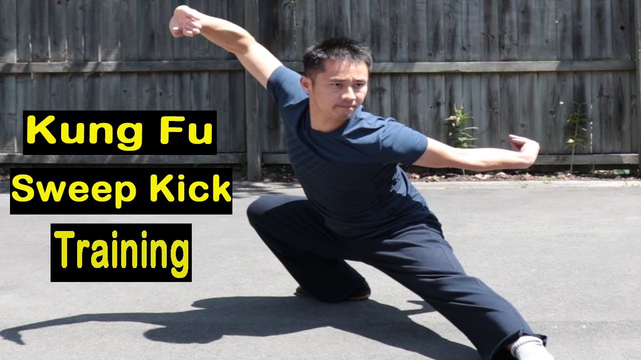 Shaolin Kung Fu Wushu Front Leg Sweep Kick Training
