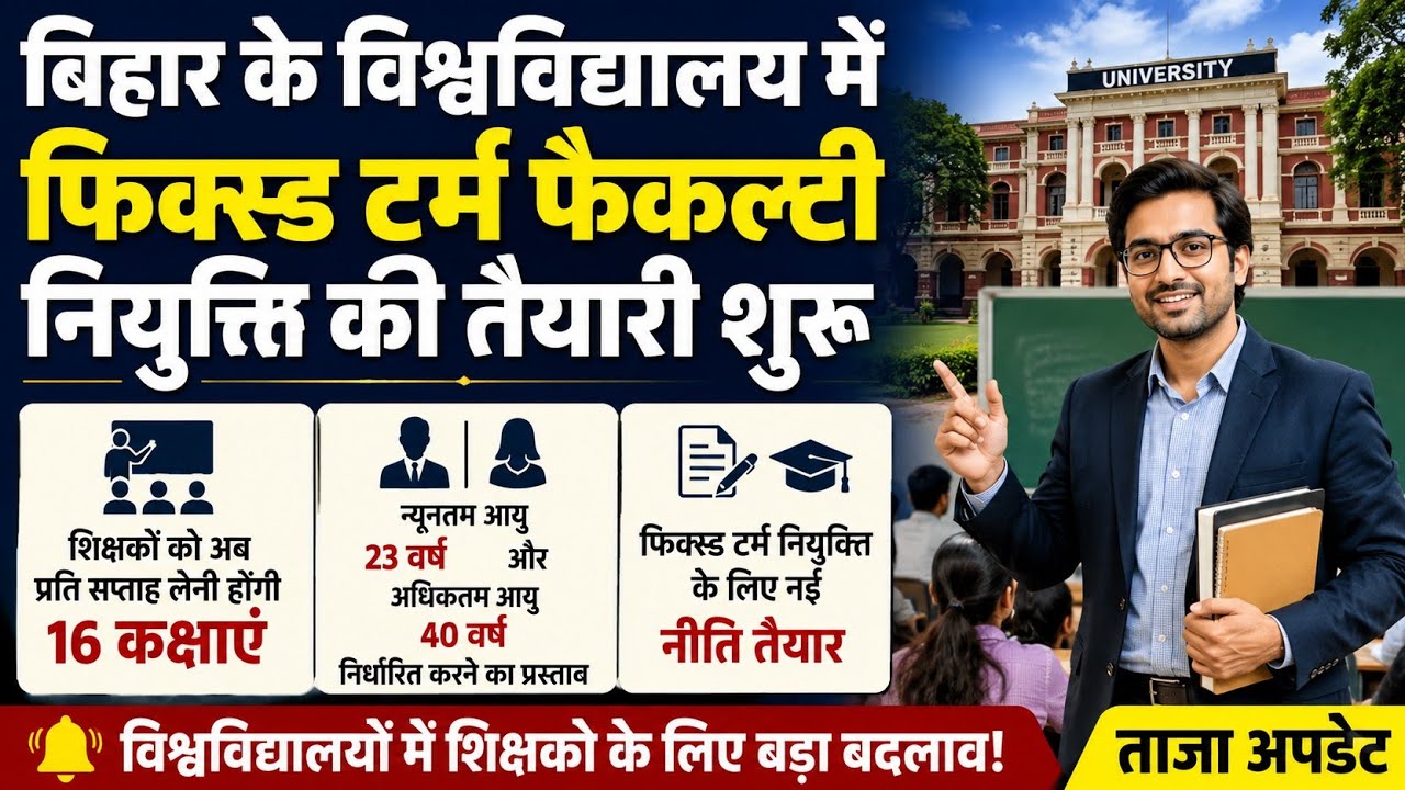 Bihar Assistant Professor Vaccancy | Fixed Term Teacher Vacancy | Merit Base Teacher Niyukti