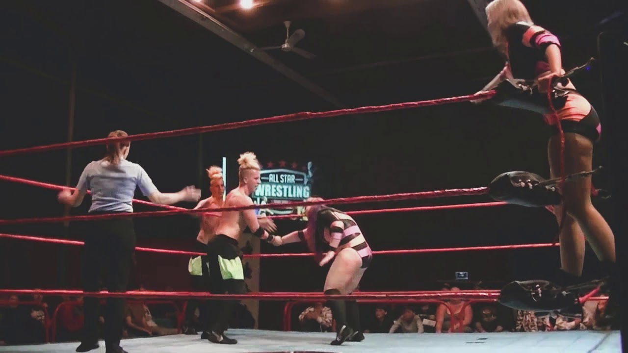 Voros Twins Vs Hall Sisters (InterGender) Sibling Wrestling Tag Match
