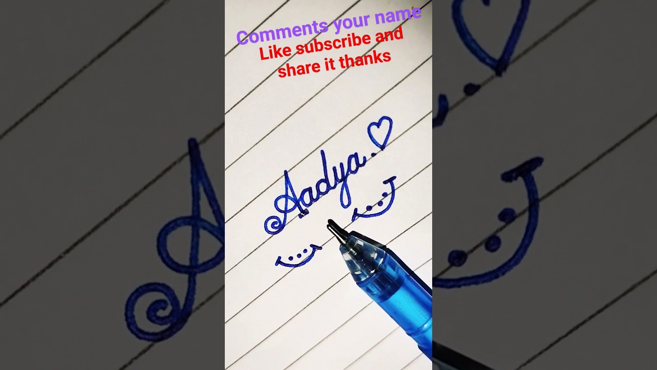 Aadya request name english cursive handwriting #aadya #handwriting #cursive #shortsfeed #shorts🙏✍️