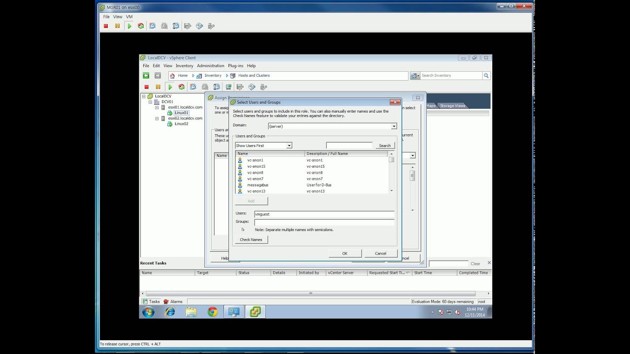VMware vSphere Access Control : Roles, Users and Permissions