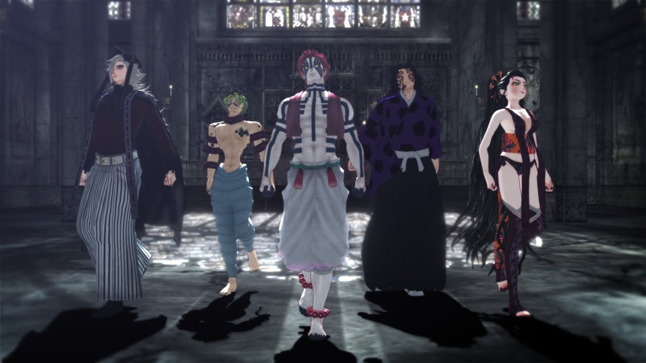 【鬼滅のMMD】Black Out【上弦の壱・弐・参・陸（黒死牟・童磨・猗窩座・堕姫・妓夫太郎）】