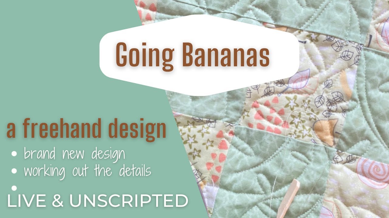 Free Motion Palm Leaves Quilting Design, LIVE & UNSCRIPTED!
