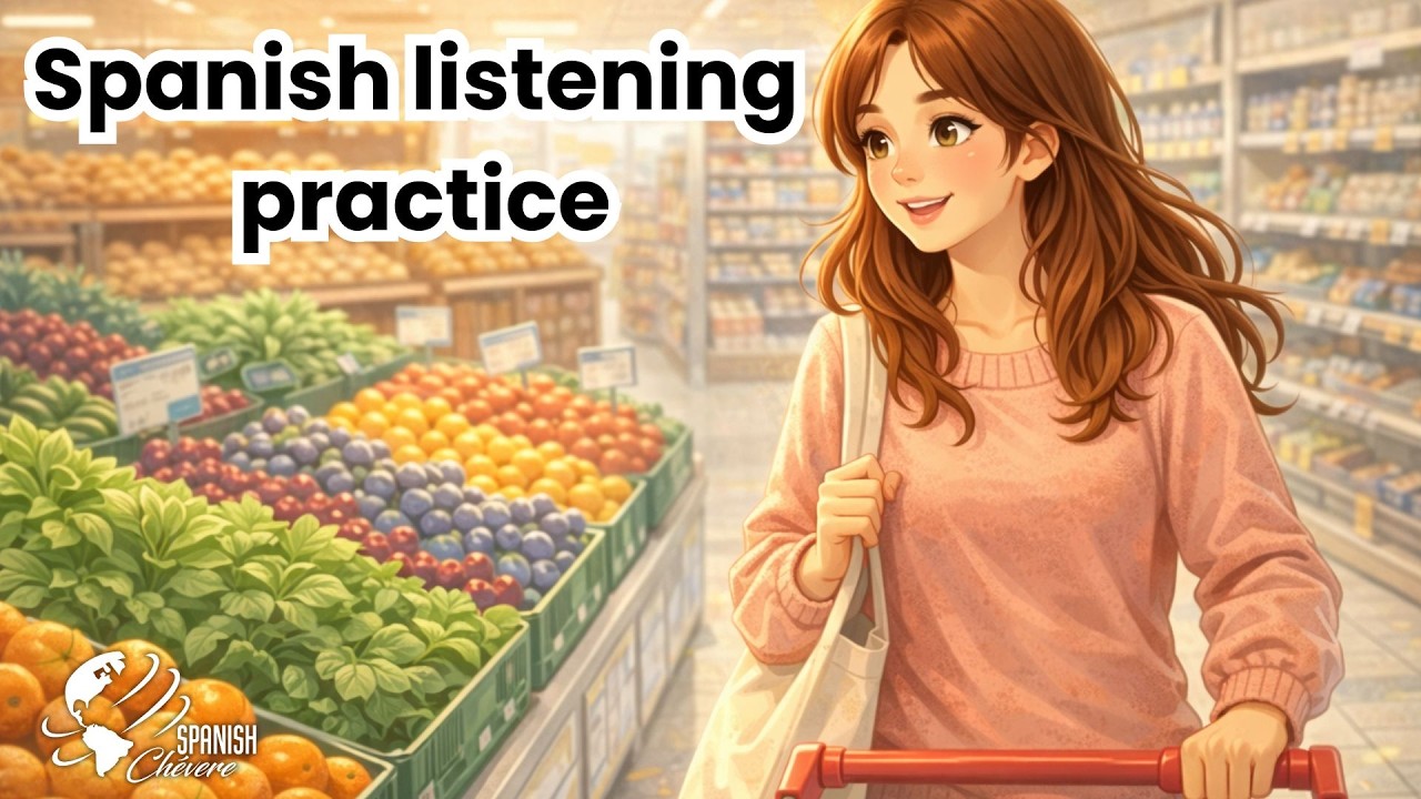 🛒 Spanish Listening Practice – Going to the Supermarket | A2–B1 Spanish Class